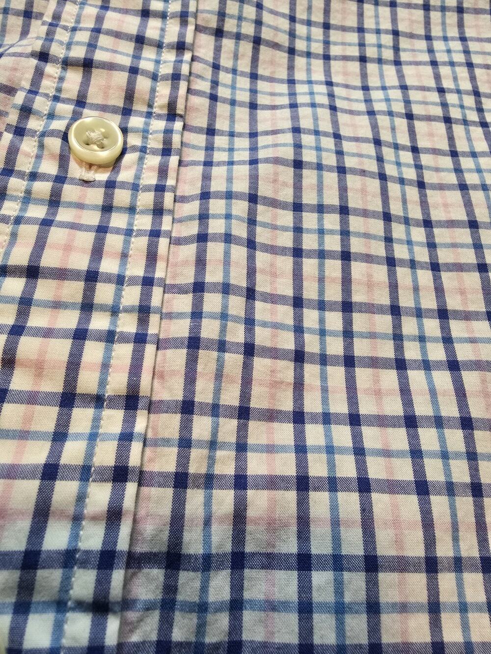 Ralph Lauren Long Sleeve Button Down Shirt Men's Small Plaid Check Blue